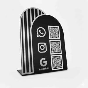 PLACA QRCODE 3 EM 1 - WHATSAPP/INSTAGRAM / AVAL. GOOGLE
