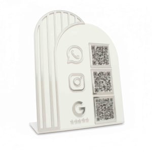 PLACA QRCODE 3 EM 1 - WHATSAPP/INSTAGRAM / AVAL. GOOGLE
