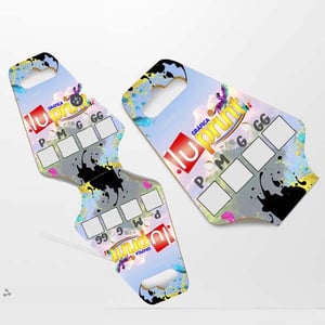 Cartela de Bijouterias - Gravatinha Couchê 250g 46x130mm - Gravatinha 4x0 Verniz Total Frente Cartela Gravatinha - 46x130mm em Couché Brilho 250g  - Verniz Total Brilho Frente - Faca Padrão 1320