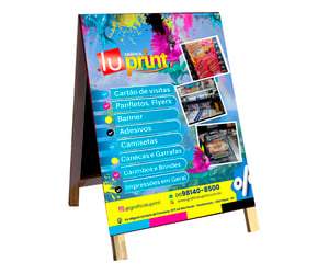 Cavalete Lona 440 g 60x90  2 Faces Estrututa de Madeira A111