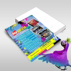 Flyer / Panfleto 10x7 - COR NA FRENTE Couchê 90g 10x7 4x0 Brilho Corte Reto 