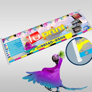 Faixa Lona 440g Personalizado  Brilho Bastão e Corda 