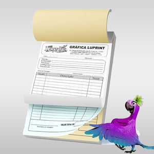 3 VIAS AUTOCOPIATIVAS - BLOCO COM 100 FOLHAS (14x20) Off-set 56gr 14X20 1x0 Sem Verniz Picote , Cola e Grampo 