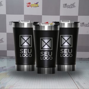 Copo Térmico Personalizado 473ml Aço Inox 171x91mm impressão 1 cor Laser Gravação a Laser 