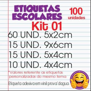 Etiqueta Escolar Personalizada KIT