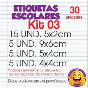 Etiqueta Escolar Personalizada KIT