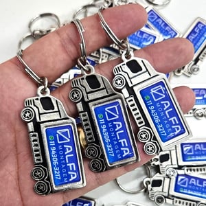 Chaveiro Caminhão Metal  4x0 Resina argolinha 