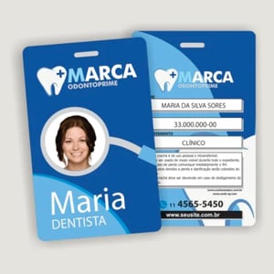 Crachá PVC 5,4 x 8,5 cm 4/4 Frente e Verso  Canto arredondado 