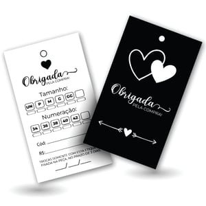 TAG Papel C2S 250g 9x5 cm 4/4 Verniz UV Total Frente Corte Reto e Furo 3mm 