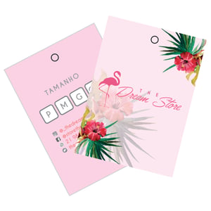 TAG Papel C2S 250g 5X7 cm 4/4 Verniz UV Total Frente Corte Reto e Furo 3mm 