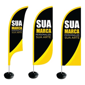 Wind Banner Pequeno 1,80 m Tecido Oxford    Kit Completo 