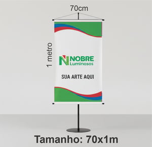 Banner  70x1m Lona 380g  4x0 Brilho Madeira e cordinha 