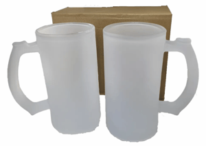Caneca De Chopp Jateada Vidro Jateado 21x9,5cm 4X0   