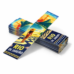 Marcador de Página Couche 250g 5x18 Frente e verso colorido  Corte reto 