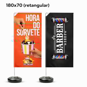 Windbanner 180x70 (retangular) Microfibra ou Oxford 180x70cm    