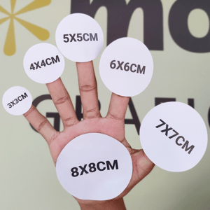 Adesivo vinil 5x5cm Adesivo vinil 5x5cm 4x0 Brilho/Fosco/Transparente Corte especial 