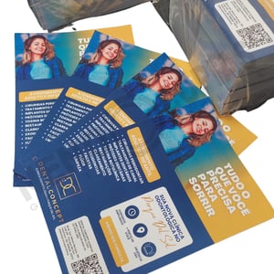 Panfletos 10x14cm (A6) Sulfite 90g 10x14cm (A6) 4x4 (Frente e Verso) Fosco  