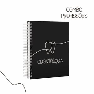 Caderno Profissões Preto  15x21cm (A5)  Capa Dura Wire-O 