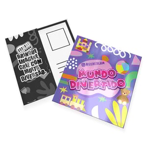 POSTAL / CARTÃO couchê 250g 10x9cm 4x1 Verniz total frente corte reto 