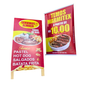 Combo II 1 cavalete de madeira 100x50cm e 1 Banner 60x90cm 60x90cm + 100x50cm 4x4   