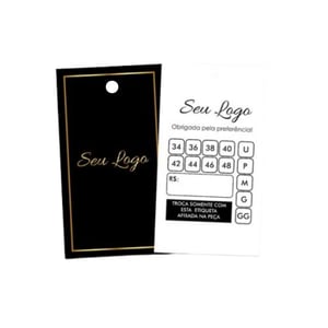 Tag promocional Couchê 250g - Furo  4mm 9x5cm 4x1 Verniz Total Frente Corte Reto e furo 