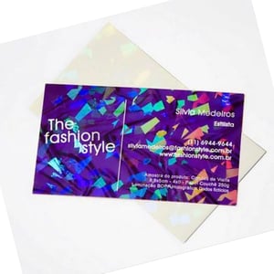 Cartão Holografico couchê 250g 9x5cm  (só frente)  
