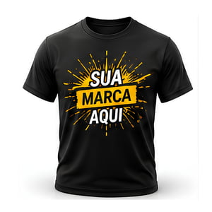 Camiseta preta Poliéster Frente e verso DTF A partir de 3 unidades  