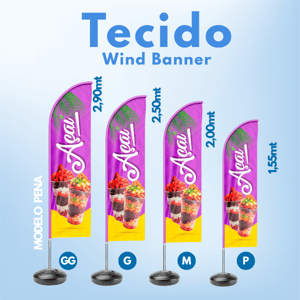 Tecido do Wind Banner Tecido Tactel Variados  Tecido com costura, sem estrutura  Somente o tecido.