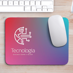 Mouse Pad Personalizado Borracha Retangular 19x23cm  4x0 Laminação Jateada Cantos Arredondados 
