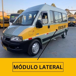 ADESIVO MÓDULO LATERAL VAN ESCOLAR FAIXA ADESIVA AMARELA Padrão DTP 1x0  Recorte Eletrônico 