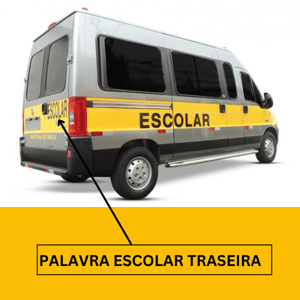 ADESIVO TRASEIRO ESCOLAR VINIL PRETO Padrão DTP 1x0  Recorte Eletrônico 