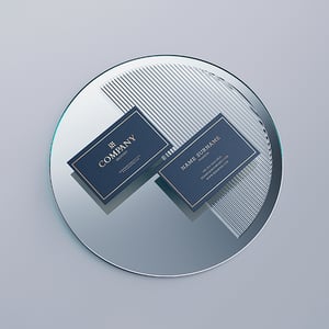 Cartão de Visita Couchê 350g 48x88mm 4x4 Lamin. Fosca + Hotstamp Corte Reto 