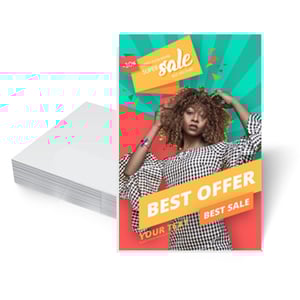 Flyers / Folhetos Couchê brilho 115g 20x28cm 4x0 Sem verniz Corte Reto 