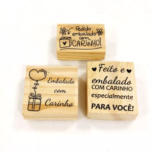 Carimbo Madeira de 3x4cm