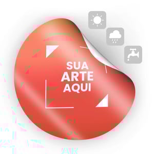 Adesivo Promocional 4cm Vinil Branco 4x4cm 4x0 Brilho  