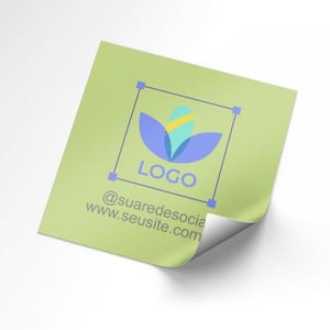 Adesivo Promocional 6cm Vinil Branco 6x6cm 4x0 Brilho  