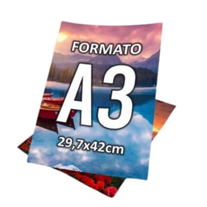 Impressão A3 (produção) Só Frente - Colorido 115g Couchê / OffSet 29x42 4/0   