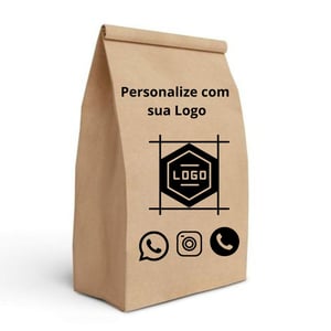 Sacola de Papel Kraft Papel Kraft 25x35x10cm Logo e informações em preto  Impressão só na parte da frente 