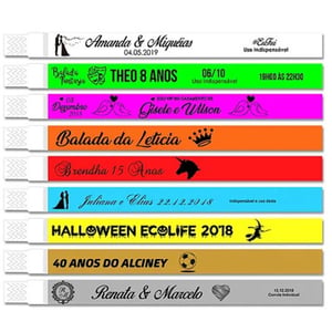 Pulseiras Personalizadas   1/0   Valores das quantidades para apenas 1 cor de pulseiras