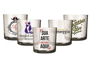 Copo de Whisky Personalizado Vidro  4/0  Sublimação / DTF UV Rígido 