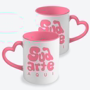 Caneca com Alça Coração Personalizada
