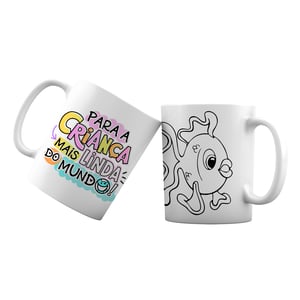 Caneca Personalizada Polimero Dia das Crianças P/ Colorir      