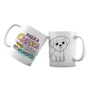 Caneca Personalizada Polimero Dia das Crianças P/ Colorir      