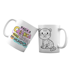 Caneca Personalizada Polimero Dia das Crianças P/ Colorir      