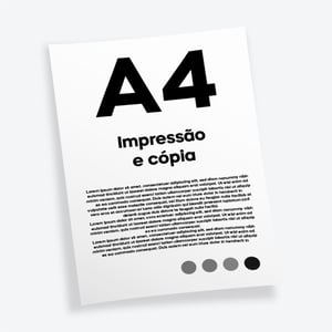 Impressão Preto e Branco A4 Sulfite 75gr 21 x 29,7 cm    