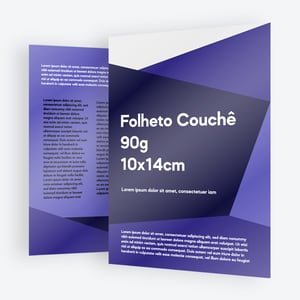 Folheto Couchê 10x14cm Couchê 90g 10x14cm   Corte Reto 