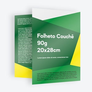 Folheto Couchê 20X28cm Couchê 90g 20x28cm   Corte Reto 