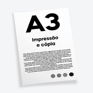 Impressão Preto e Branco A3 Sulfite 75gr 29,7 x 42cm    