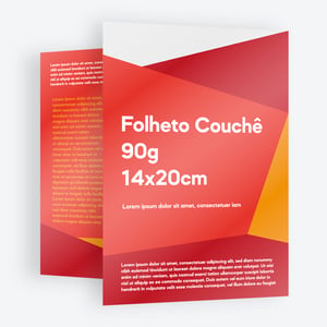 Folheto Couchê 14x20cm Couchê 90g 14x20cm   Corte Reto 