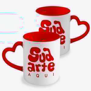 Caneca com Alça Coração Personalizada
